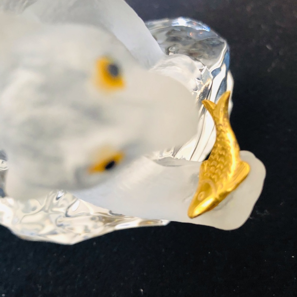 🧸FM Igor Carl Fabergé Crystal Bear with 24k Gold Fish - Crystal Cape - Picture 3 of 16